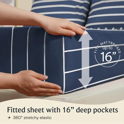 Miniatura 5 de LuxClub Juego de sábanas de 4 piezas tamaño King, con bolsillos profundos, sábanas de cama refrescantes sin arrugas, ropa de cama de hotel para 35