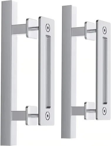 Miniatura 10 de EaseLife Paquete de 2 Manijas y Tiradores de Puerta Corrediza de Granero de 12", Herrajes Rústicos de Doble Cara, Resistentes Negro