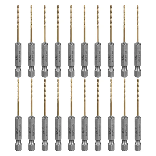 Miniatura 21 de Juego de brocas de cobalto SALI, paquete de 20 piezas de 5/64 pulgadas de acero de alta velocidad con vástago hexagonal brocas Jobber, para madera