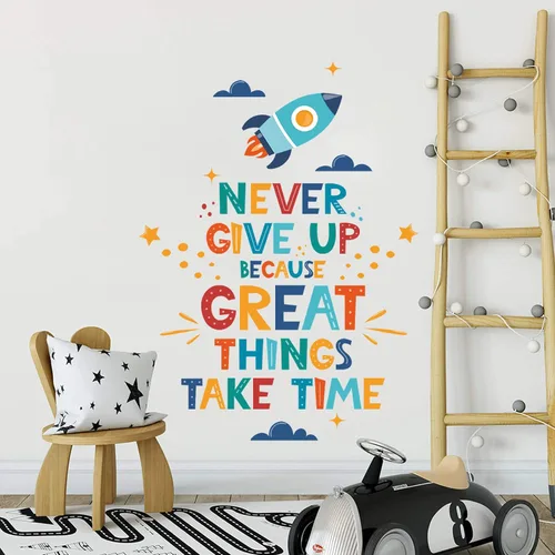 Miniatura 4 de Calcomanías de pared inspiradoras, calcomanías de pared extraíbles con texto motivacional con letras positivas, calcomanía de frase "Never Give Up