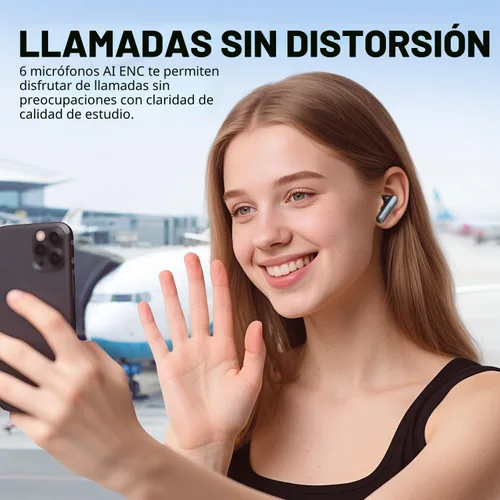 Miniatura 4 de EarFun Air Pro 4i Auriculares inalámbricos con cancelación de ruido, sonido de alta resolución con LDAC, 6 micrófonos AI ENC Clear Call, 40 horas