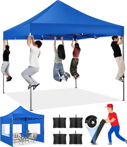 Miniatura 19 de COBIZI Tienda de campaña desplegable resistente de 10 x 10 pies con 4 paredes laterales, marco grueso, tiendas comerciales fáciles de instalar al