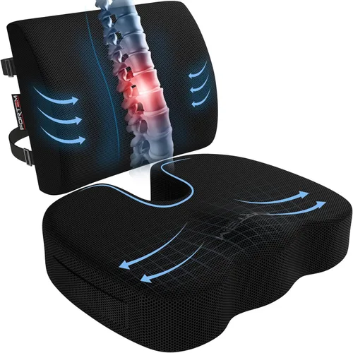 Miniatura 28 de FORTEM Cojín para Silla de Oficina, Cojín para Silla de Oficina, Almohada de Apoyo Lumbar para Silla de Oficina, Espuma Viscoelástica para Aliviar