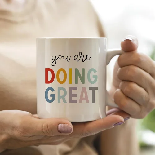 Miniatura 3 de IWXYI Taza de café con texto en inglés "You Are Doing Great con texto en inglés "You Are Doing Great", taza de café de 11 onzas, regalo inspirador