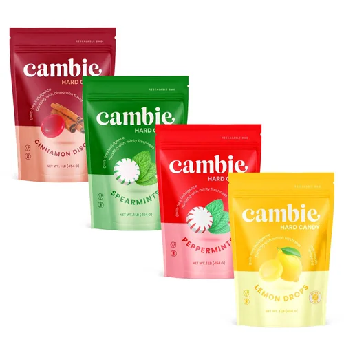 Miniatura 12 de Cambie Caramelos duros sin azúcar, 1 libra de caramelo sin azúcar envueltos individualmente, canela