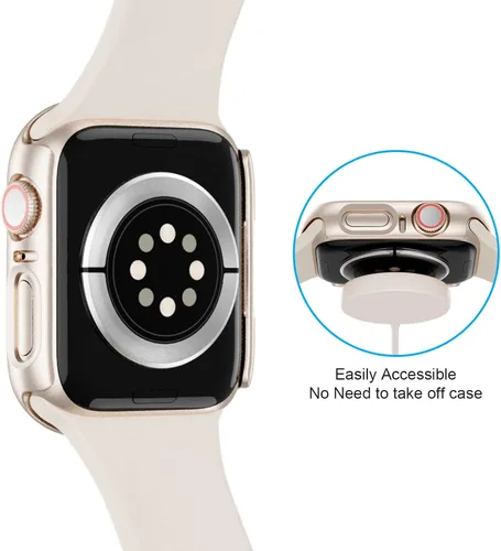 Miniatura 5 de Paquete de 10 fundas para Apple Watch Series 3/2/1 de 42 mm con protector de pantalla de vidrio templado, BHARVEST - Funda protectora de PC rígida