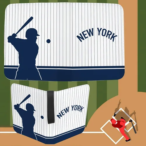 Miniatura 4 de Carpeta de tarjetas de béisbol con mangas, 900 bolsillos, color blanco, Nueva York, 3 anillos, para tarjetas coleccionables, regalo NY-Blanco