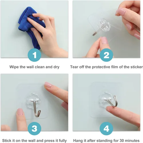 Miniatura 5 de Surblue Bolsa de almacenamiento para colgar en la pared con gancho adhesivo, almacenamiento colgante de armario para bolsillo, bolsa organizadora