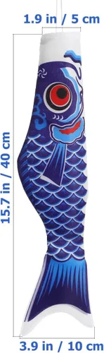 Miniatura 2 de Juego de 5 calcetines de viento de carpa japonesa, juego de calcetines de viento Koinobori de 15.7 pulgadas, serpentina de bandera de pez Koinobori