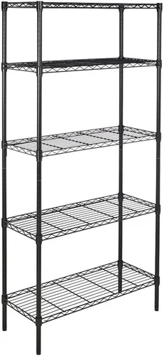 Miniatura 4 de Estantes de alambre de almacenamiento de 5 estantes, estantes de pie de 5 niveles, organizador de metal ajustable, estantes de alambre de acero