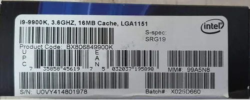 Miniatura 2 de Intel Core i9-9900K Procesador de escritorio 8 núcleos hasta 5.0 GHz Turbo desbloqueado LGA1151 Serie 300 95W