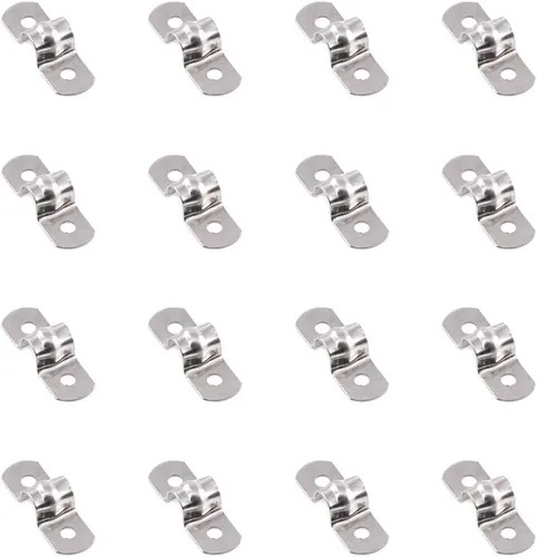 Miniatura 12 de Keadic 30 Uds M32 Dos Agujeros Correa U Soporte Tubo Correa Tensión Clips Acero Inoxidable Resistente Tubo Rígido Abrazadera