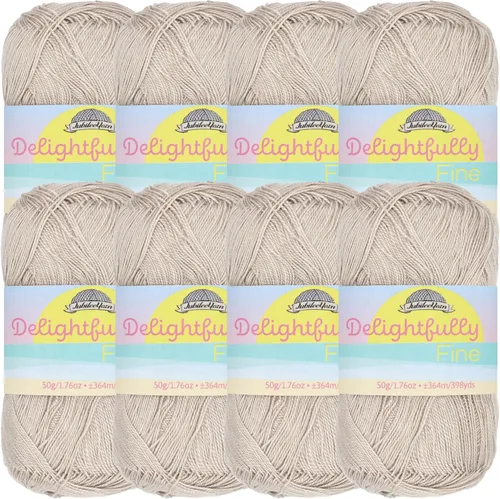 Miniatura 15 de JubileeYarn - Ovillo de hilo deliciosamente fino, 1.76 oz/madeja de rayón de bambú, color rosa polvo, 4 madejas