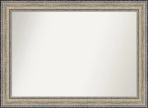 Miniatura 231 de Amanti Art Espejo de baño plateado para sobre fregadero, 28 x 47 pulgadas, espejo rectangular de plata imperial, marco de madera tradicional de gran