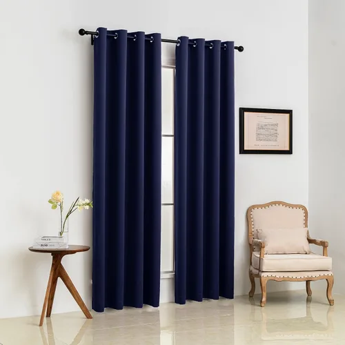 Miniatura 2 de Pickluc Cortinas Opacas Azul Marino para Sala de Estar, Cortinas Bloqueadoras de Luz con Ojales, Aislamiento Térmico, Reducción de Ruido, 52 Azul