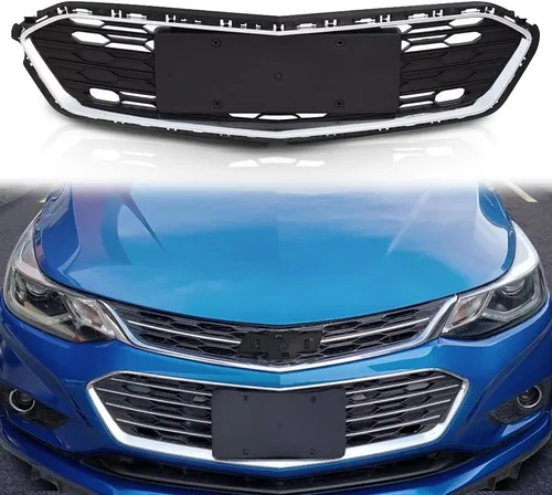 PIT66 Rejilla de parachoques delantera inferior, compatible con Chevy Cruze 2016-2018, rejilla de repuesto de malla de nido de abeja de ABS