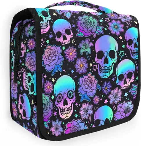 Miniatura 23 de MNSRUU Hanging Toiletry Bag Bats Satellites Skulls and Trees Travel Makeup bag for Toiletries Portable Travel Toiletry Organizer Cosmetic Bags with