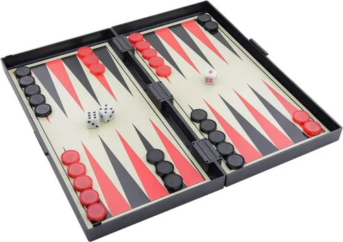 Miniatura 6 de Juego de cartas y backgammon de ajedrez magnético 5 en 1, mini juegos de mesa de tamaño de viaje