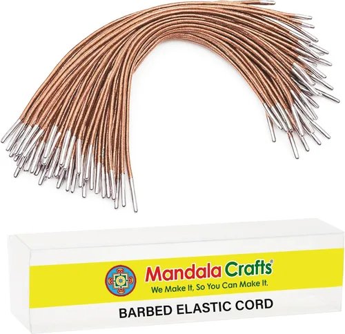 Miniatura 15 de Mandala Artesanía Menú Máscara Badge Sign Hanging Elastic Cord bucle banda con metal de púas púas Blanco