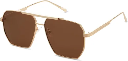 SOJOS Gafas de sol polarizadas cuadradas retro de gran tamaño para mujeres y hombres estilo vintage UV400 gafas de sol clásicas grandes de metal