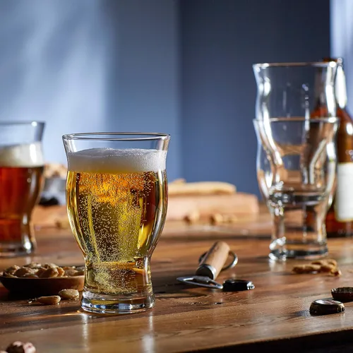 Miniatura 7 de Libbey Craft Brews - Vasos de pinta de cerveza nucleados, aptos para lavavajillas, juego de 4 vasos para cervezas ligeras, stouts, vasos de cerveza