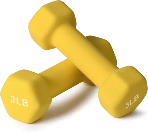 Miniatura 20 de Portzon Mancuernas de neopreno con agarre antideslizante para ejercicio de entrenamiento corporal total y tonificación muscular, compatible con 2