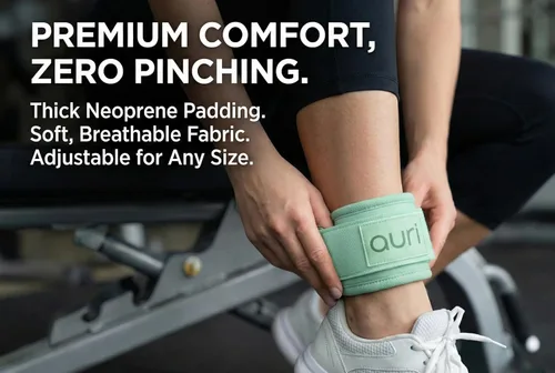 Miniatura 4 de Padded Ankle Strap with Stainless Steel D-Ring - Plush, Luxury, Aesthetic Neoprene for Comfort and Support for Glute, Leg, & Booty Workouts - Cable