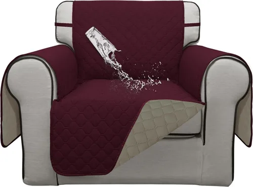 Miniatura 36 de ISSUNTEX Fundas de sofá de dos plazas con doble protección 100% impermeables para sala de estar, fundas para sofá de 2 cojines, protector de muebles