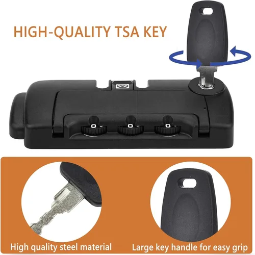 Miniatura 3 de TSA Key 002 007 - Maleta universal con llave de bloqueo con 2 anillos para combinaciones de contraseñas olvidadas de cerraduras de equipaje
