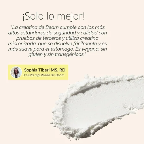 Miniatura 5 de Beam Creatina en polvo, probada por terceros, suplemento de monohidrato de creatina micronizada, creatina para mujeres y hombres, fuerza muscular