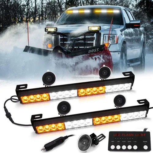 Miniatura 11 de Ediors barra de luces led de 16 pulgadas y 7 funciones, luz de emergencia, de advertencia para tráfico, luz de led estroboscópica con soportes