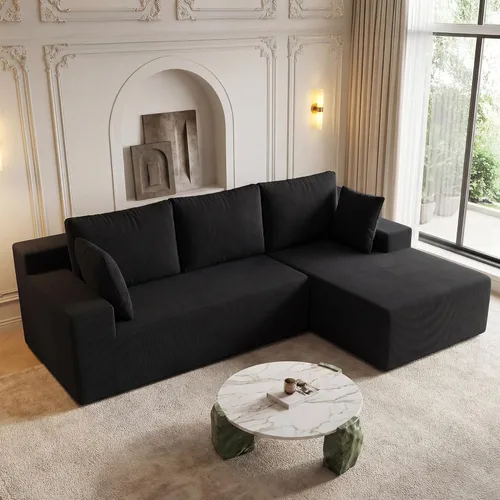 Miniatura 10 de Sofás seccionales sin hueso de 106 pulgadas para sala de estar, sofá modular en forma de U con asiento profundo, otomana extraíble, sofá de 4 plazas