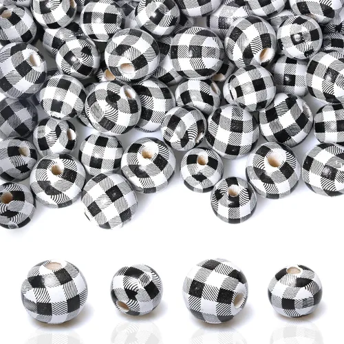 Miniatura 15 de 1000 cuentas de madera negras de 0.236 pulgadas a granel, cuentas espaciadoras sueltas de madera para manualidades hechas a mano, agujero de 0.079