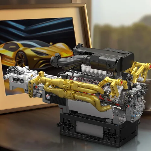 Miniatura 5 de Mould King 10224 Valkyrie V12 Kit de construcción de motor, modelo mecánico de alto detalle de más de 974 piezas con pistones y engranajes de trabajo