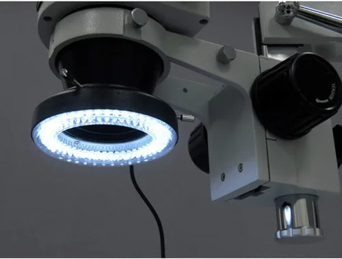 Miniatura 2 de AmScope Luz de anillo de microscopio LED-64 de 64 LED con adaptador