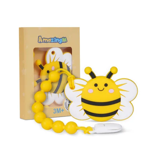 Miniatura 15 de Juguete mordedor de silicona de grado alimenticio para bebés con soporte para chupete, juguetes de dentición, juego de regalo para niños y niñas a