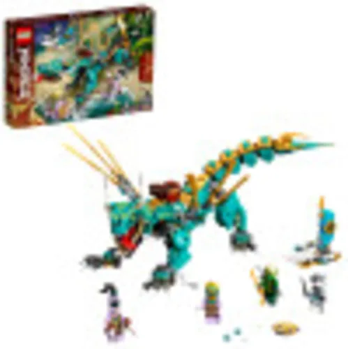 LEGO NINJAGO Jungle Dragon 71746 Kit de construcción; juego ninja con juguete de dragón posable y NINJAGO Lloyd y Zane; juguete genial para niños