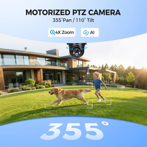 Miniatura 4 de Cámaras de seguridad solares inalámbricas para exteriores, visión 2K de 360° con energía solar, WiFi 3MP, cámara de seguridad para seguridad