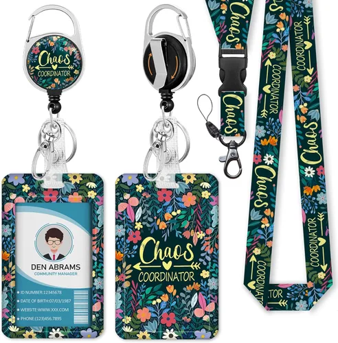 Miniatura 27 de Piefly Cordones para Insignias de Identificación, Portainsignias Positivo con Clip de Carrete Retráctil, Cordón con Tarjeta de Cita Inspiracional