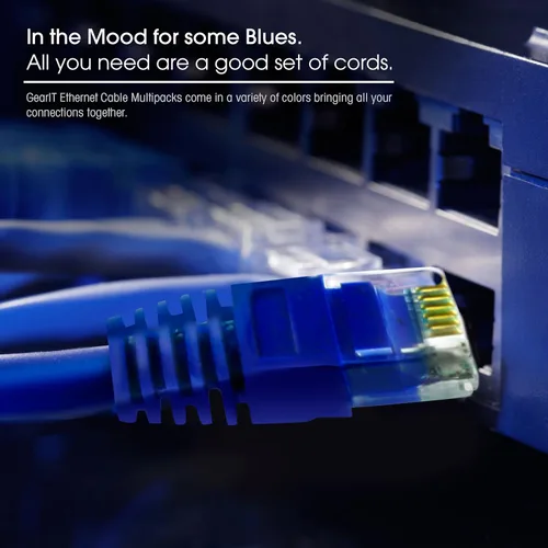 Miniatura 9 de GearIT Paquete de 20 cables de conexión Ethernet Cat5e de 5 pies, cable de red LAN RJ45 sin enganches, color azul