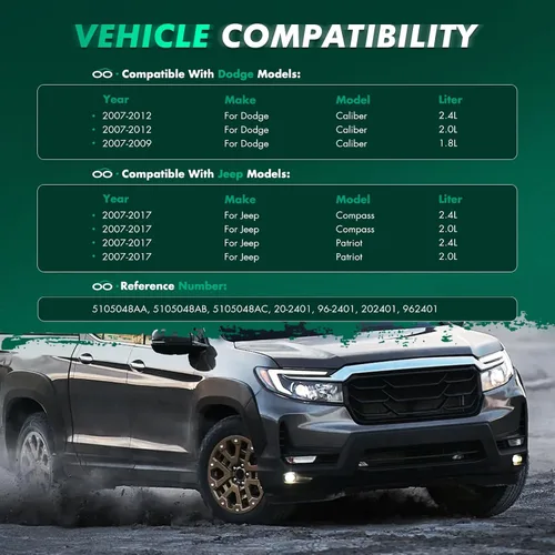 Miniatura 2 de SCITOO Bomba de dirección asistida, con polea, 2007-2012 para Dodge Caliber, 2007-2017 para Jeep Compass, 2007-2017 para Jeep Patriot, reemplazo #