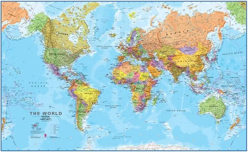Miniatura 12 de MegaMap del mundo gigante, mapa de pared grande (mapa del mundo con banderas, 9.1 x 13.0 in)