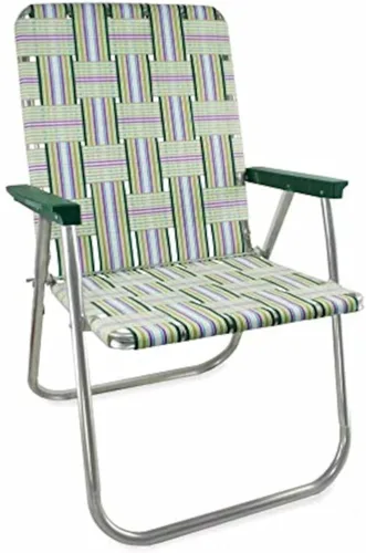 Miniatura 12 de Silla de césped plegable de aluminio al aire libre de Lawn Chair USA Sillas con correas resistentes para acampar, deportes, playa, jardín