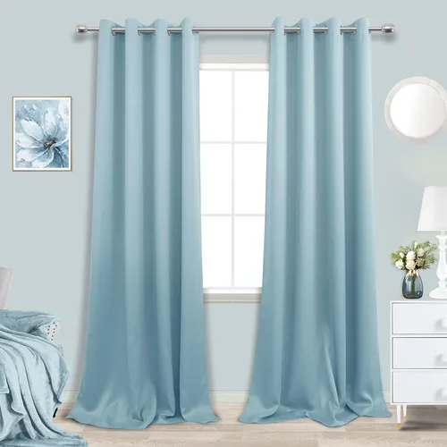 Miniatura 52 de Cortinas opacas de 72 pulgadas extra anchas para dormitorio, puerta corrediza de vidrio y patio, 2 paneles con ojales para oscurecer ventana grande