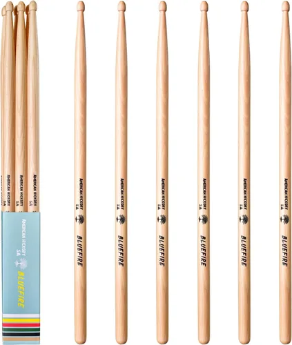 Miniatura 11 de Bluefire - Baquetas 5A, 6 palos (3 pares) de colores surtidos, peso de nogal americano a juego, prueba varios colores en un paquete para bateristas