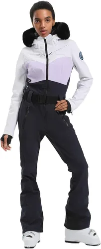 Miniatura 30 de GSOU SNOW Traje de esquí para mujer, traje de nieve de una pieza, para snowboard, delgado, aislante, impermeable, resistente al viento