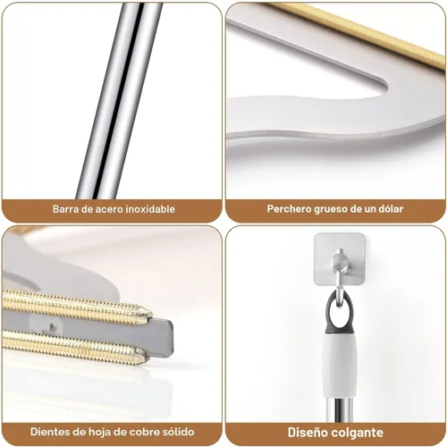 Miniatura 6 de Rastrillo de Alfombra de Mango Largo Ajustable de 47 pulgadas, Removedor de Pelo de Mascotas, Cepillo Reutilizable Grande de Metal Removedor