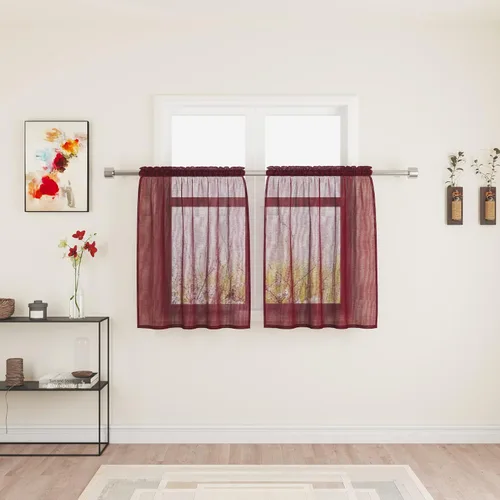 Miniatura 78 de UPOPO Paneles de Cortina Beige Pequeños Cortinas Transparentes de Gasa de 16 Pulgadas de Largo Cortinas de Cocina de Voile con Textura de Lino