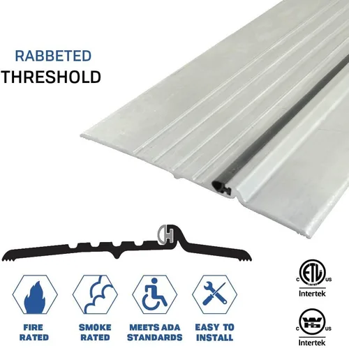 Miniatura 3 de 5 '' de ancho x 1/2 '' de alto molino de aluminio de alta silla de montar con extrusión de goma sólida (356) in (48 pulgadas), FH #10 x 1-1/2