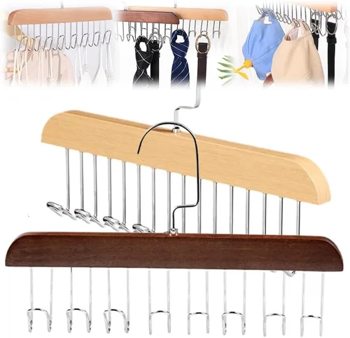 Miniatura 12 de Perchero antideslizante con múltiples ganchos, ganchos multifuncionales antideslizantes, soporte para cinturón giratorio de 360 grados con 8 ganchos